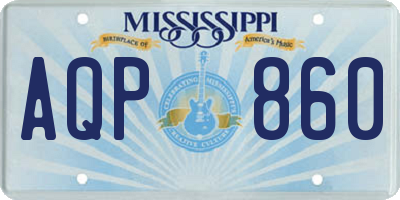 MS license plate AQP860