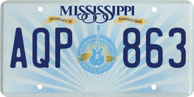 MS license plate AQP863