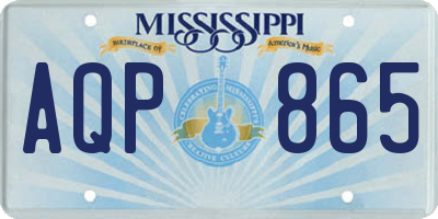 MS license plate AQP865
