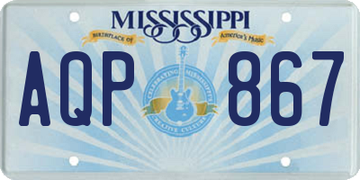 MS license plate AQP867