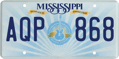 MS license plate AQP868