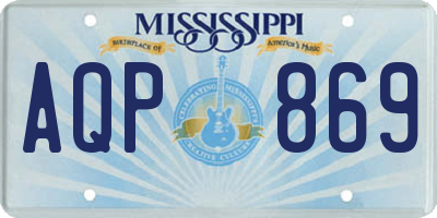 MS license plate AQP869