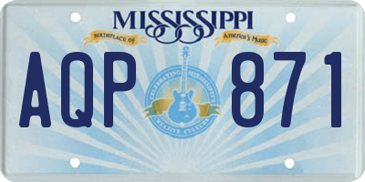 MS license plate AQP871