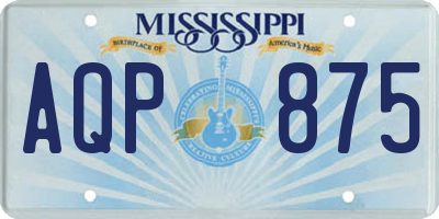 MS license plate AQP875