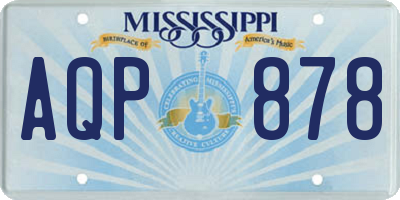 MS license plate AQP878