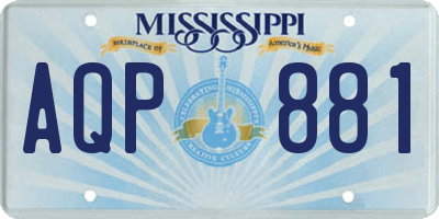MS license plate AQP881