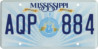 MS license plate AQP884