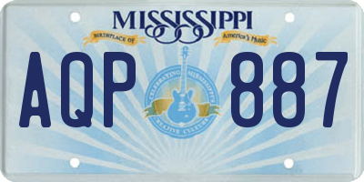 MS license plate AQP887