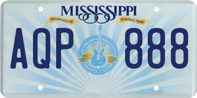 MS license plate AQP888