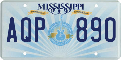 MS license plate AQP890