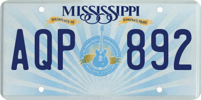MS license plate AQP892