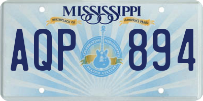MS license plate AQP894