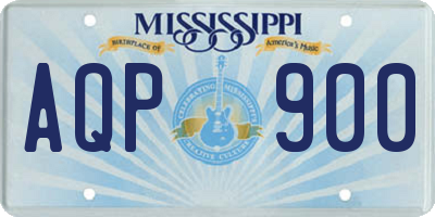 MS license plate AQP900