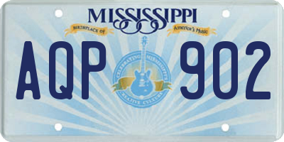 MS license plate AQP902