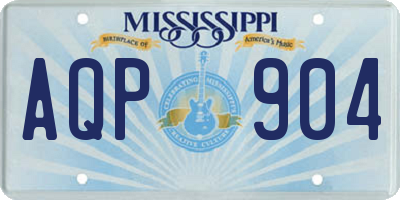 MS license plate AQP904