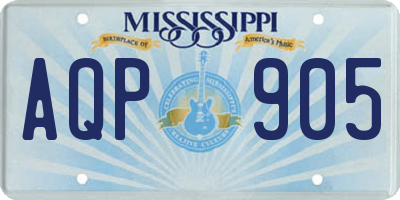 MS license plate AQP905