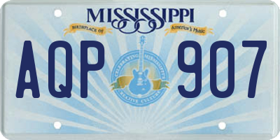 MS license plate AQP907
