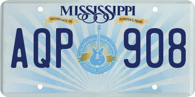 MS license plate AQP908