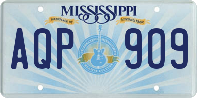 MS license plate AQP909
