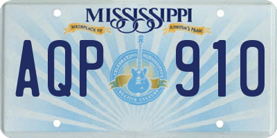 MS license plate AQP910