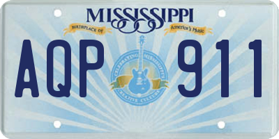 MS license plate AQP911