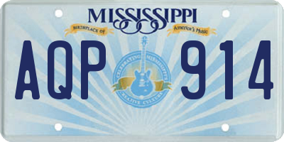 MS license plate AQP914