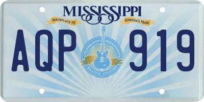 MS license plate AQP919