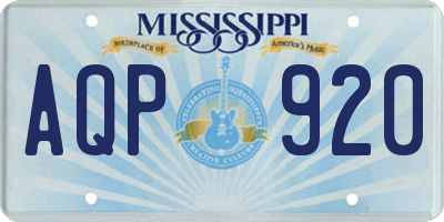 MS license plate AQP920