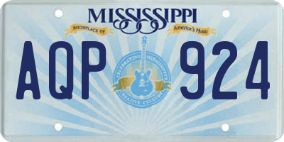 MS license plate AQP924