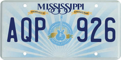 MS license plate AQP926