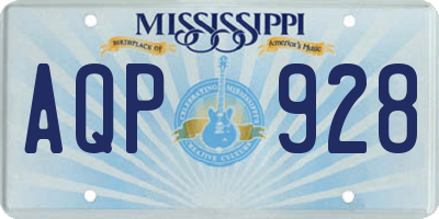 MS license plate AQP928