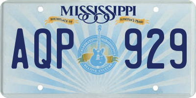 MS license plate AQP929