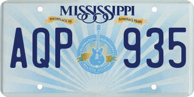 MS license plate AQP935
