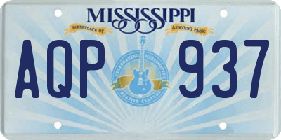 MS license plate AQP937