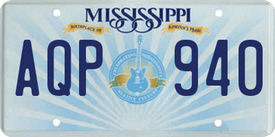 MS license plate AQP940