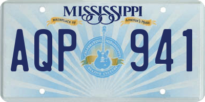 MS license plate AQP941