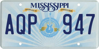 MS license plate AQP947