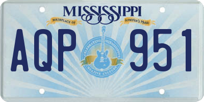 MS license plate AQP951