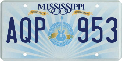 MS license plate AQP953