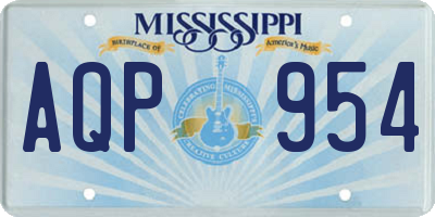 MS license plate AQP954