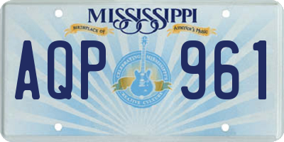 MS license plate AQP961