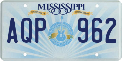 MS license plate AQP962
