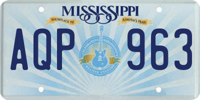 MS license plate AQP963