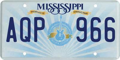 MS license plate AQP966