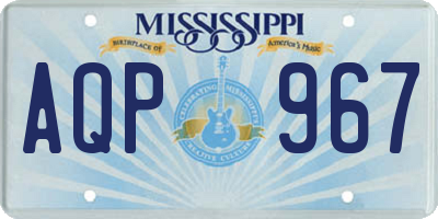 MS license plate AQP967