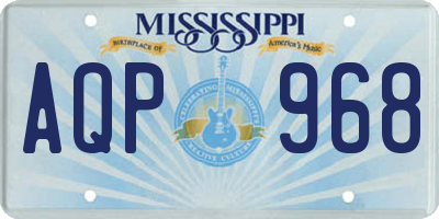 MS license plate AQP968