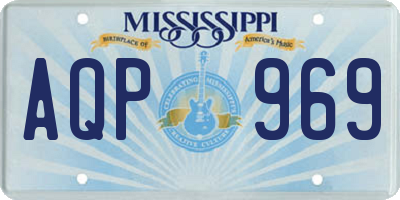 MS license plate AQP969