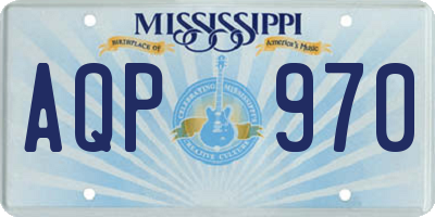 MS license plate AQP970