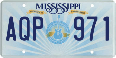 MS license plate AQP971