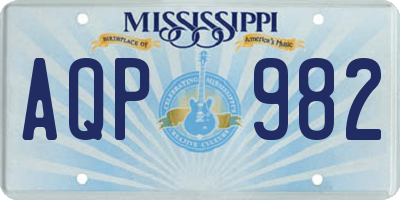 MS license plate AQP982